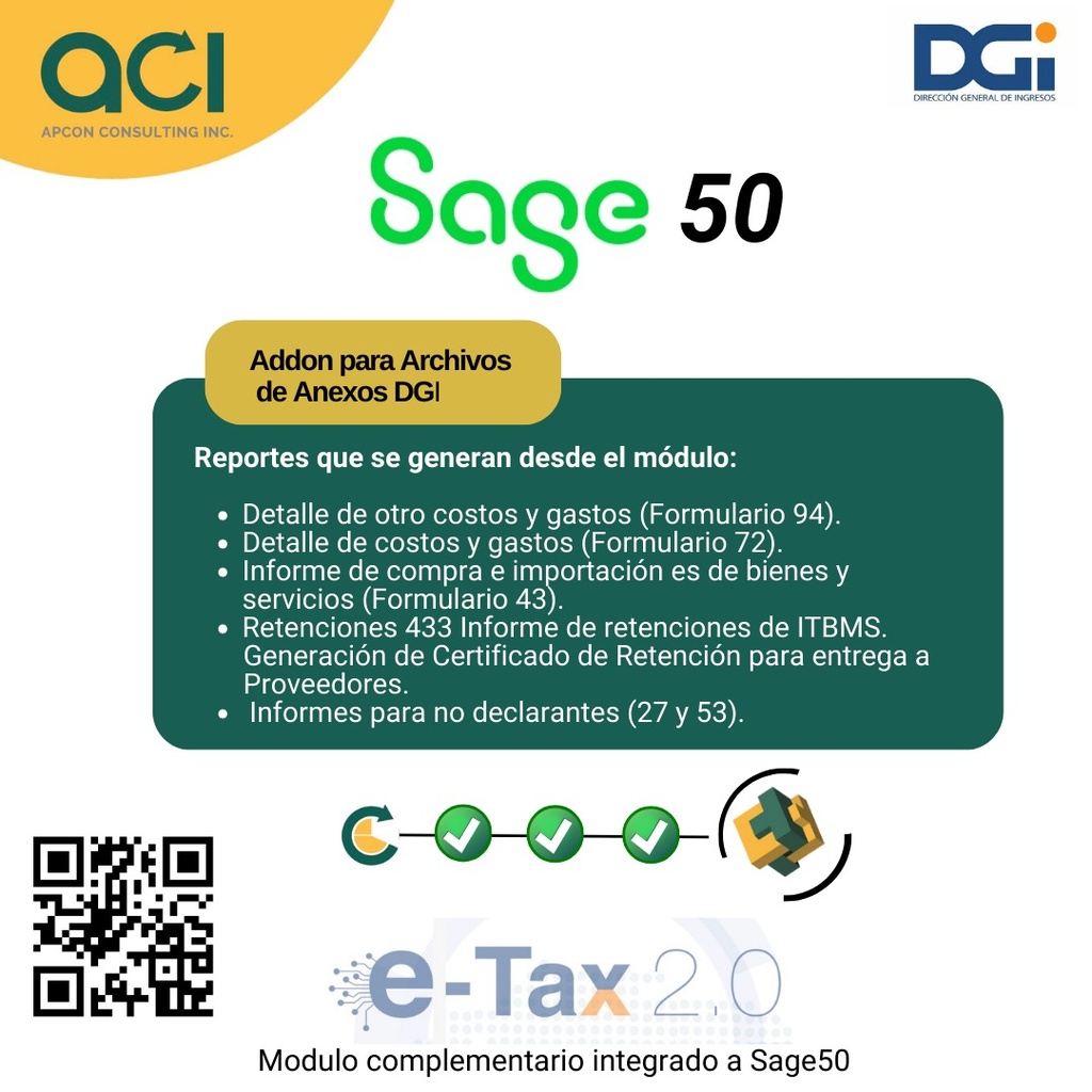Complemento para Sage50 para la generación de los informes y anexos.