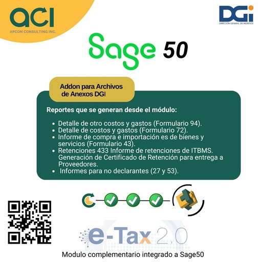 Complemento para Sage50 para la generación de los informes y anexos.